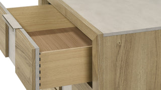 Sunvega Contemporary Driftwood Finish Wooden Nightstand with Three Drawers