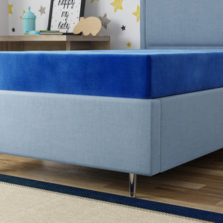 Sunvega Kids 7" Blue Full Mattress with Water Resistant Memory Foam