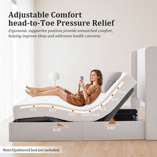 Sunvega Ergonomic Queen Size Adjustable Bed Frame with Wireless Remote Control and Massager