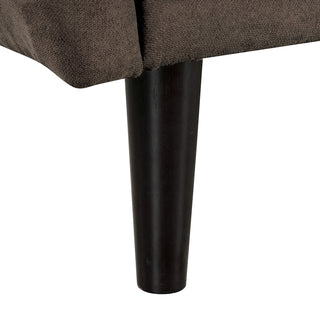 Sunvega Dark Gray Contemporary Futon Sofa with Adjustable Headrest and Biscuit Tufting