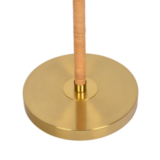 Sunvega Gold Brass and Natural Rattan Tube Allure 2-Light Floor Lamp with Pull Chain