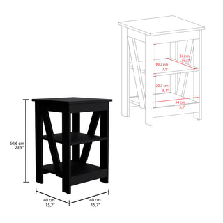 Sunvega 3-Tier Side Table with Open Shelves for Living Room and Bedroom