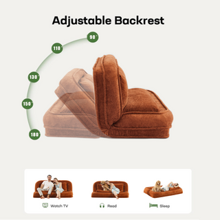 Sunvega Double Human Dog Bed Loveseat with 5 Adjustable Positions and Plump Pillow