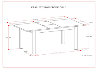 Sunvega Transitional Extendable Dining Table in Oak Veneer with Concealed Leaf