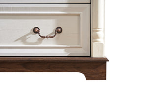 Sunvega Antique Two Tone Finish Wooden 6 Drawer Dresser Chest for Bedroom
