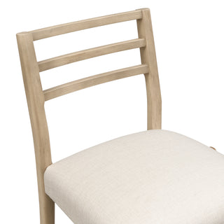 Sunvega Farmhouse Style Ladder Back Counter Stool Set with Upholstered Seating