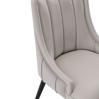 Sunvega Modern Light Gray Dining Chair with Velvet Upholstery and Gold Tips
