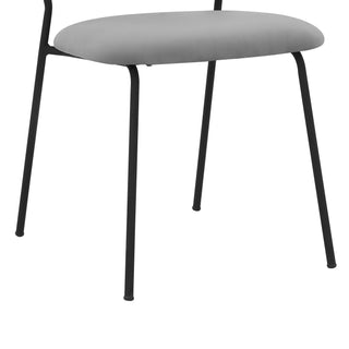 Sunvega Set of 2 Stable Velvet Upholstered Dining Chairs with Metal Legs