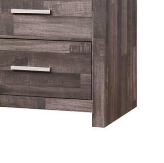 Sunvega Dark Cherry Finish Pine Wood Nightstand with Two Spacious Drawers