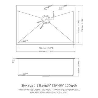 Sunvega 16 Gauge Stainless Steel Topmount Kitchen Sink Basin with Sound Proof Coating