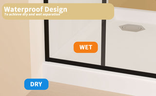 Sunvega Framed Glass Shower Screen with Silk-Printed Tempered Glass and Rust-Proof Aluminum Frame