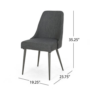 Sunvega Modern Upholstered Dining Chairs with Sturdy Metal Legs Set of 2