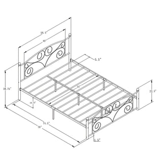 Sunvega Unique Flower Sturdy System Metal Bed Frame with Headboard and Footboard