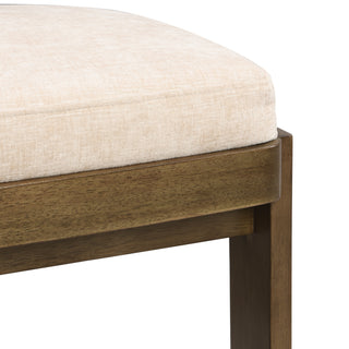Sunvega Modern Upholstered Dining Chairs Set of 2 with Beige Chenille Fabric and Light Brown Wood Legs