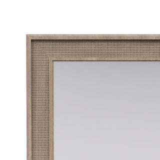 Sunvega Sand Colored Beveled Glass Poster Mirror with Metal Accents
