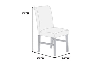 Sunvega Modern Dark Gray Corduroy Upholstered Dining Chairs Set of 2