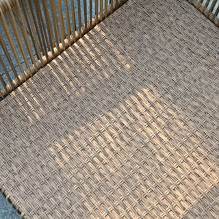 Sunvega Outdoor PE Wicker Sofa Set with Grey Cushions and Coffee Table