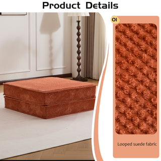 Sunvega Convertible Modular Sectional Mahjong Sofa Bed with Ottoman in Circle Fleece Fabric