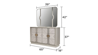 Sunvega Eternity Traditional Style 6-Drawer Dresser with Wood and Gold Accents