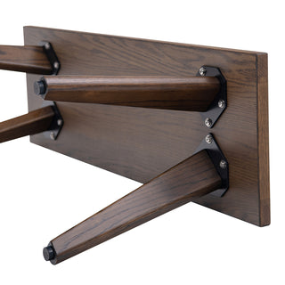 Sunvega Solid Red Oak Wood Bench with Tapered Legs for Dining and Entryway