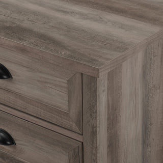 Sunvega Transitional Farmhouse 3-Drawer Nightstand with Cup Handles and Framed Door