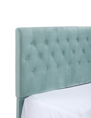 Sunvega Light Blue Twin Upholstered Bed with Transitional Style for Bedroom