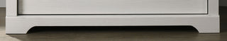 Sunvega Elara White 4-Drawer Chest with Black Metal Handles and PU Finish