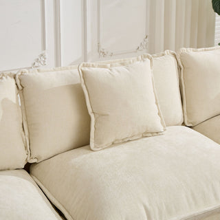 Sunvega Modern Green Chenille Fabric Cloud Sofa with Adjustable Backrest for Living Room