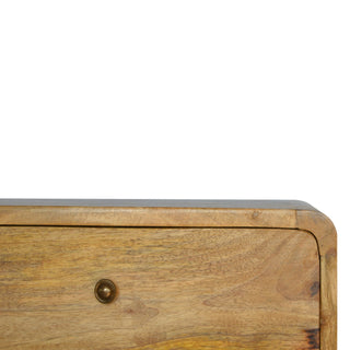 Sunvega Minimalist Oak-ish Finish Solid Wood Wall Mounted Nightstand with Two Drawers