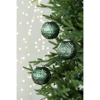 Sunvega Glass Glitter Painted Christmas Ball Ornaments Set of 12 for Holiday Decor
