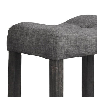 Sunvega Linen Blend Upholstered Side Chair Set of 2 with Oak Finish for Dining Room