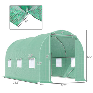 Sunvega Upgraded Walk-in Tunnel Greenhouse with PE Cover and Mesh Door
