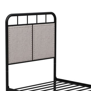 Sunvega Unique Flower Sturdy System Metal Bed Frame with Headboard and Footboard