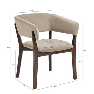 Sunvega Modern Dining Armchair with Sculptural Frame and Ergonomic Backrest