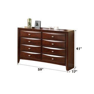 Sunvega Ireland Espresso Finish Dresser with Eight Spacious Durable Wood Drawers