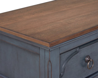 Sunvega Corduroy Blue Finish 9-Drawer Dresser with Antique Pewter Hardware