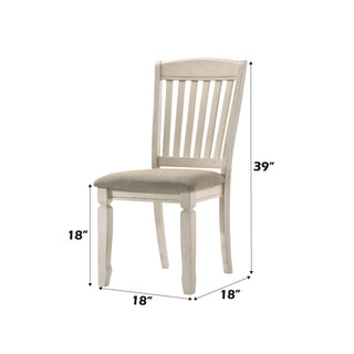 Sunvega Upholstered Seat and Slatted Back Side Chair Set of 2