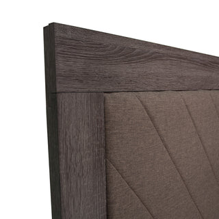 Sunvega Dark Gray Oak Queen Bed with Rustic Accents and Wood Frame