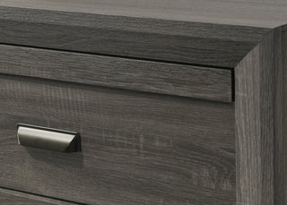 Sunvega Contemporary Gray Rustic Finish Wooden Nightstand with Two Storage Drawers