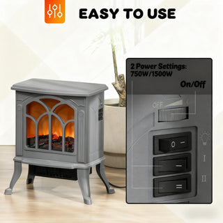 Sunvega Freestanding Fireplace Mantel with Baroque Design and Storage Columns
