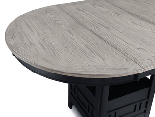 Sunvega Contemporary 18" Extendable Leaf Storage Table with Two-Tone Chalk Gray Finish