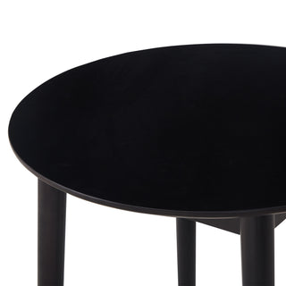 Sunvega Mid-Century Modern Walnut Round Dining Table with White Pedestal Base for 4