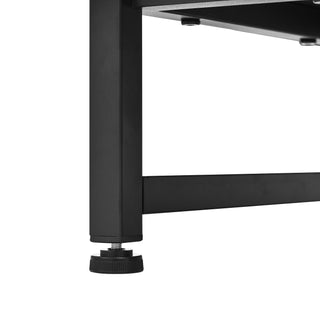Sunvega Wave Relief Design Wood Sideboard with Iron Legs for Living Room Storage