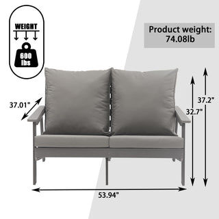 Sunvega Patio Loveseat Sofa 2-Seater with Olefin Cushions and Stainless Steel Hardware