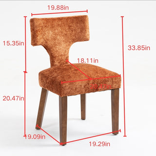 Sunvega Mid Century Modern Dining Chairs Set of 2 with Chenille Fabric and Hardwood Frame