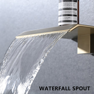 Sunvega Wall Mount Waterfall Tub Filler with Rough in Valve and High Flow Spout