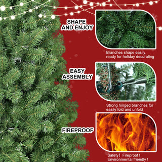 Sunvega 6ft Full 760 Tips Hinged Memory Wire Artificial PVC Christmas Tree for Indoor