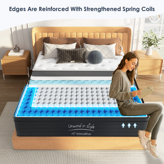 Sunvega Twin Size 8 Inch Hybrid Mattress with Cooling Memory Foam and Pocket Springs