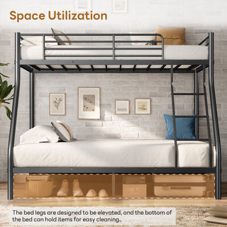 Sunvega Twin Over Full Metal Bunk Bed with Sturdy Construction for Adults and Teens