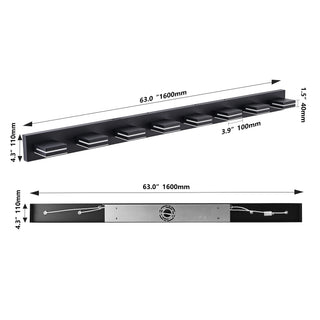 Sunvega Modern Chrome LED Vanity Light with 6 Geometric Lamp Heads for Bathroom Mirror